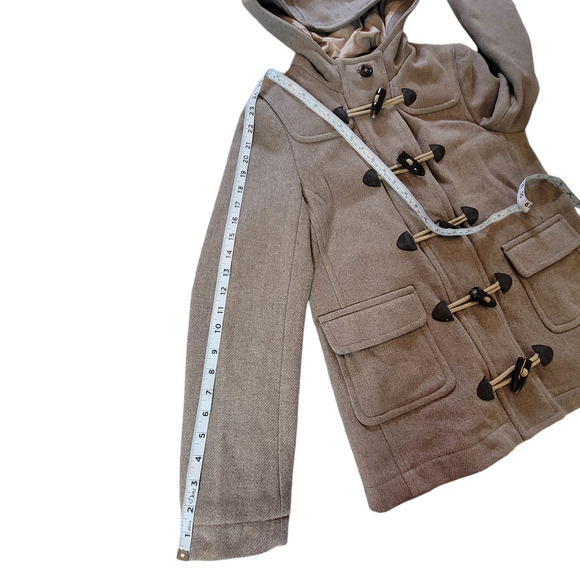 Boden Anthropologie Wool Hooded Pea Coat Women's Size 10 - Picture 6 of 13